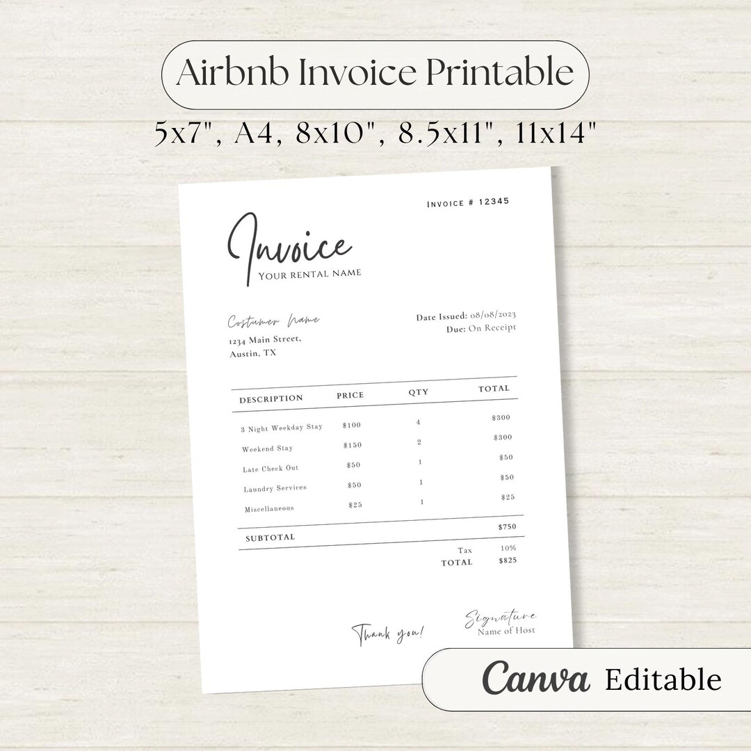 The Airbnb Invoice Template That Will Simplify Your Life - 51uzete