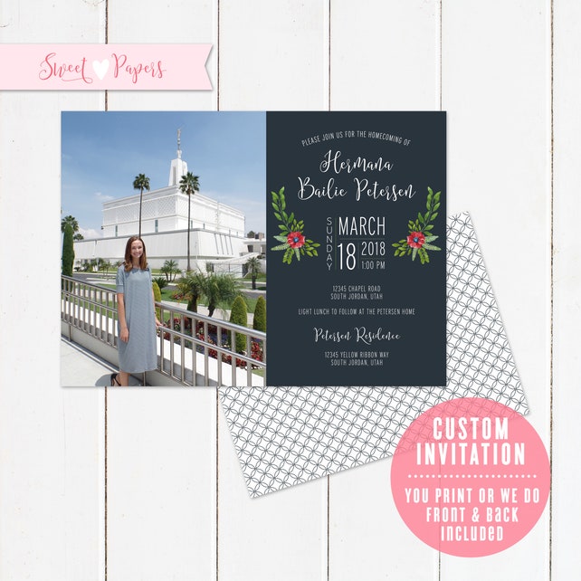 Custom Lds Missionary Homecoming Invitation You Print Or We Print