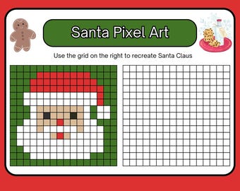 Arte pixelada do Papai Noel para imprimir