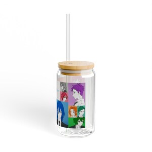 Colorful Horimiya Sipper Glass, Anime Sipper Glass, Anime Glass Cup, Cute Cup, Anime Gifts, Anime Cup, Manga, Iced Anime Cup, 16oz image 6