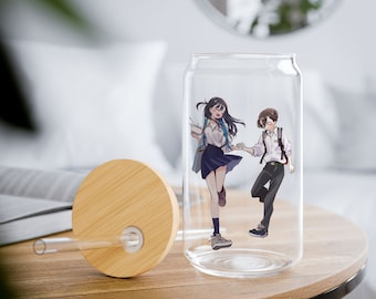Bunt die Gefahren in meinem Herzen Sipper Glas, Anime Sipper Glas, Anime Glas Tasse, süße Tasse, Manga, Iced Anime Cup, 16oz