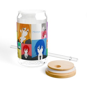 Colorful Horimiya Sipper Glass, Anime Sipper Glass, Anime Glass Cup, Cute Cup, Anime Gifts, Anime Cup, Manga, Iced Anime Cup, 16oz image 7