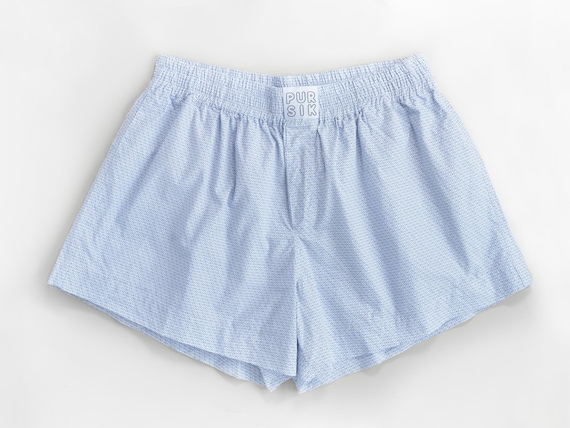 Short cotton boxers with glasses print – gender-neutral, from deadstock | Unisex boxer shorts | Sustainable loungewear 01/028/K/3
