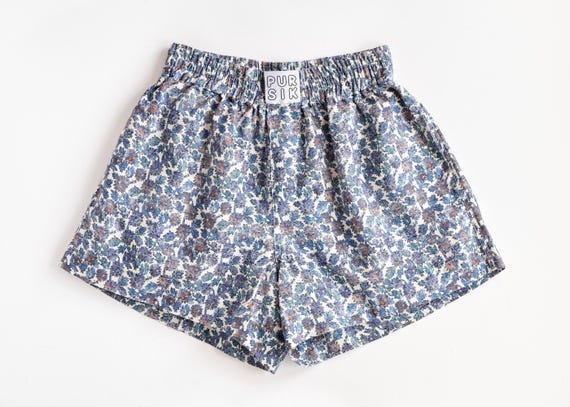 Boxer shorts – Floral patterned cotton shorts – Unisex boxer shorts made of shirt fabric – Made from deadstock fabric 02/066/K/2