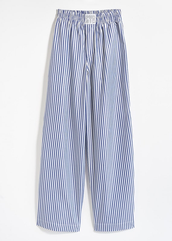 Lange gestreifte Boxers aus Baumwolle – Unisex, Oversized, nachhaltig, Made in Germany – Genderneutrale Loungewear aus Deadstock 01/004/L/3