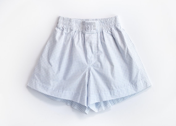 Checked boxer shorts – Grid Check Shorts Cotton Unisex – Summer pants made in Germany – Gender-neutral loungewear 02/087/K/1