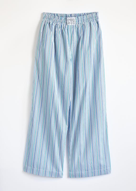 Long cotton boxers with stripes – Summer Stripe Pants – Unisex boxers made from deadstock fabric 02/075/L/2
