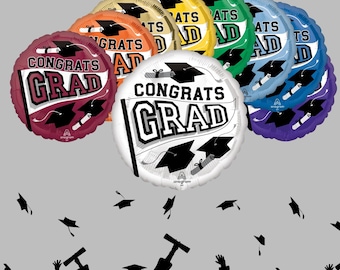 Globos de graduación – ¡Felicidades, graduado! Decoración para fiestas con los colores de la escuela.