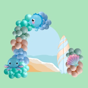 Under the Sea Balloon Garland-Beachy-Baby Shower, Birthday Party, Beach Themed Party