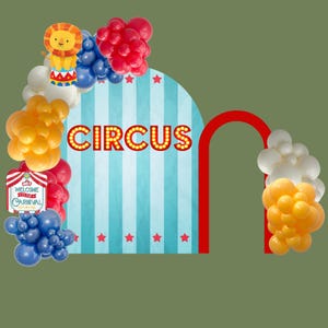 Zestaw girlandy balonowej Carnival Circus: dekoracja na przyjęcie urodzinowe
