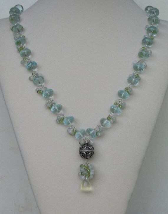 Fancy Blue Quartz Necklace - Etsy