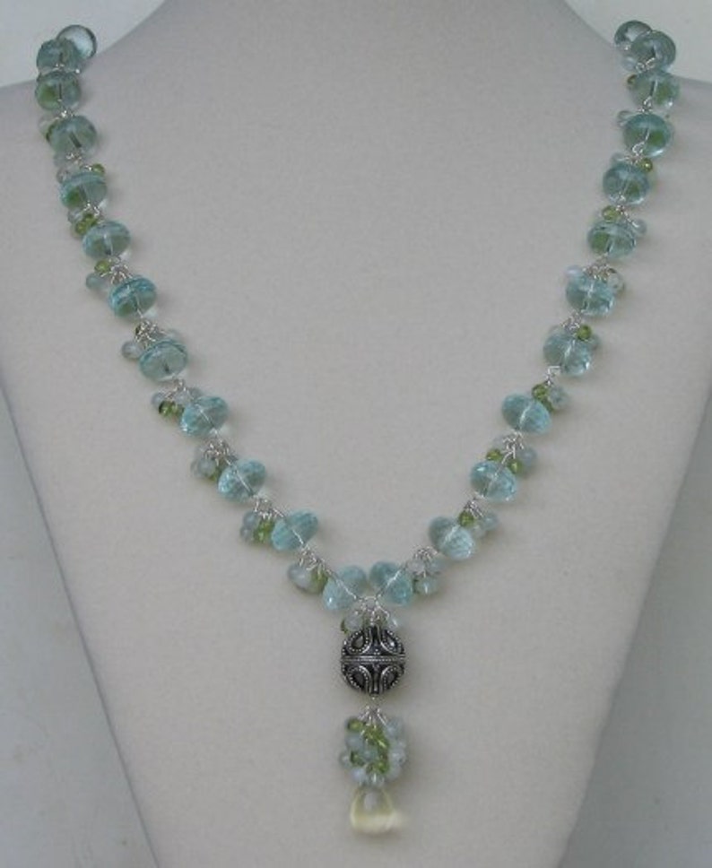 Fancy Blue Quartz Necklace Etsy