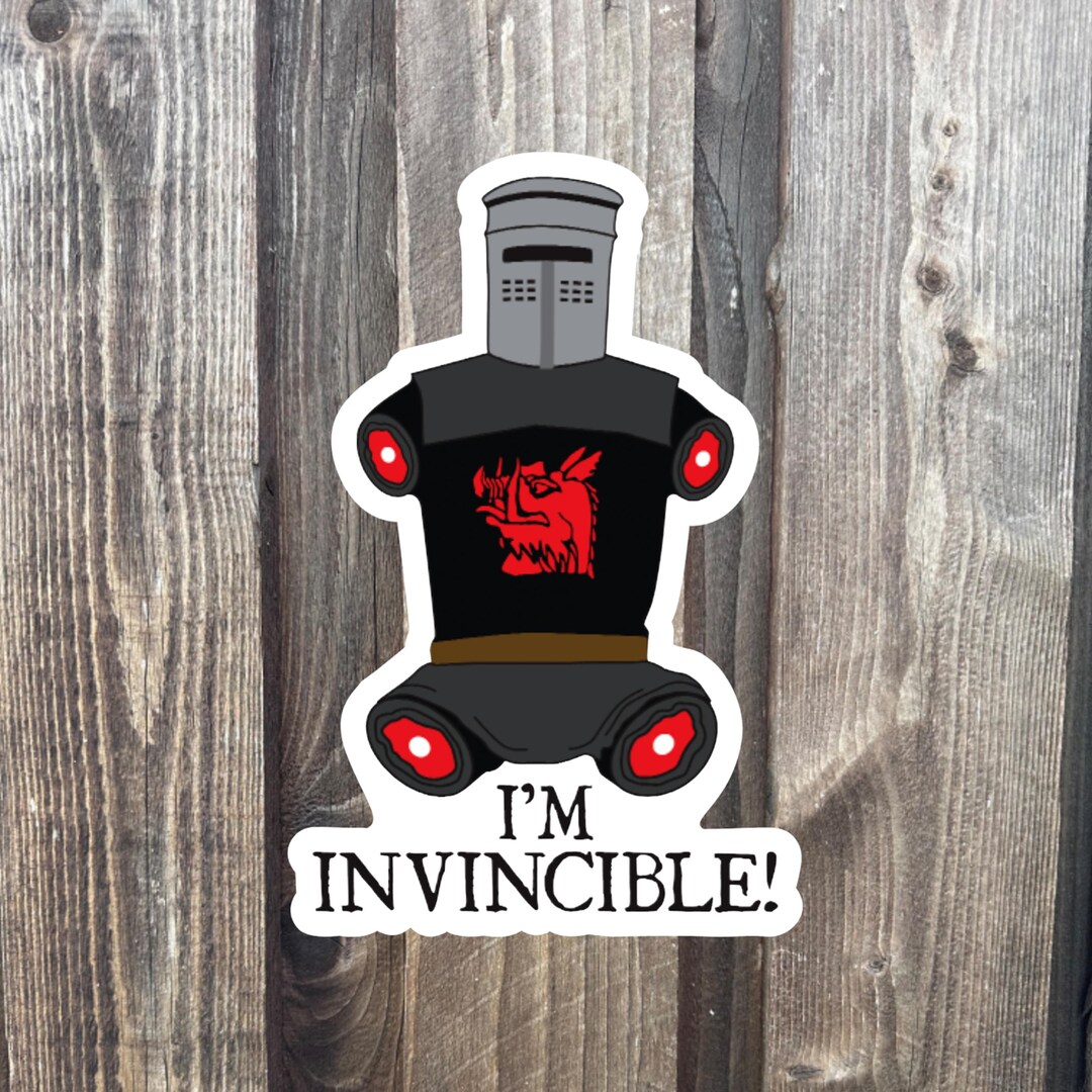 Monty Python I'm Invincible Sticker Python_bk_invincible_0003 - Etsy