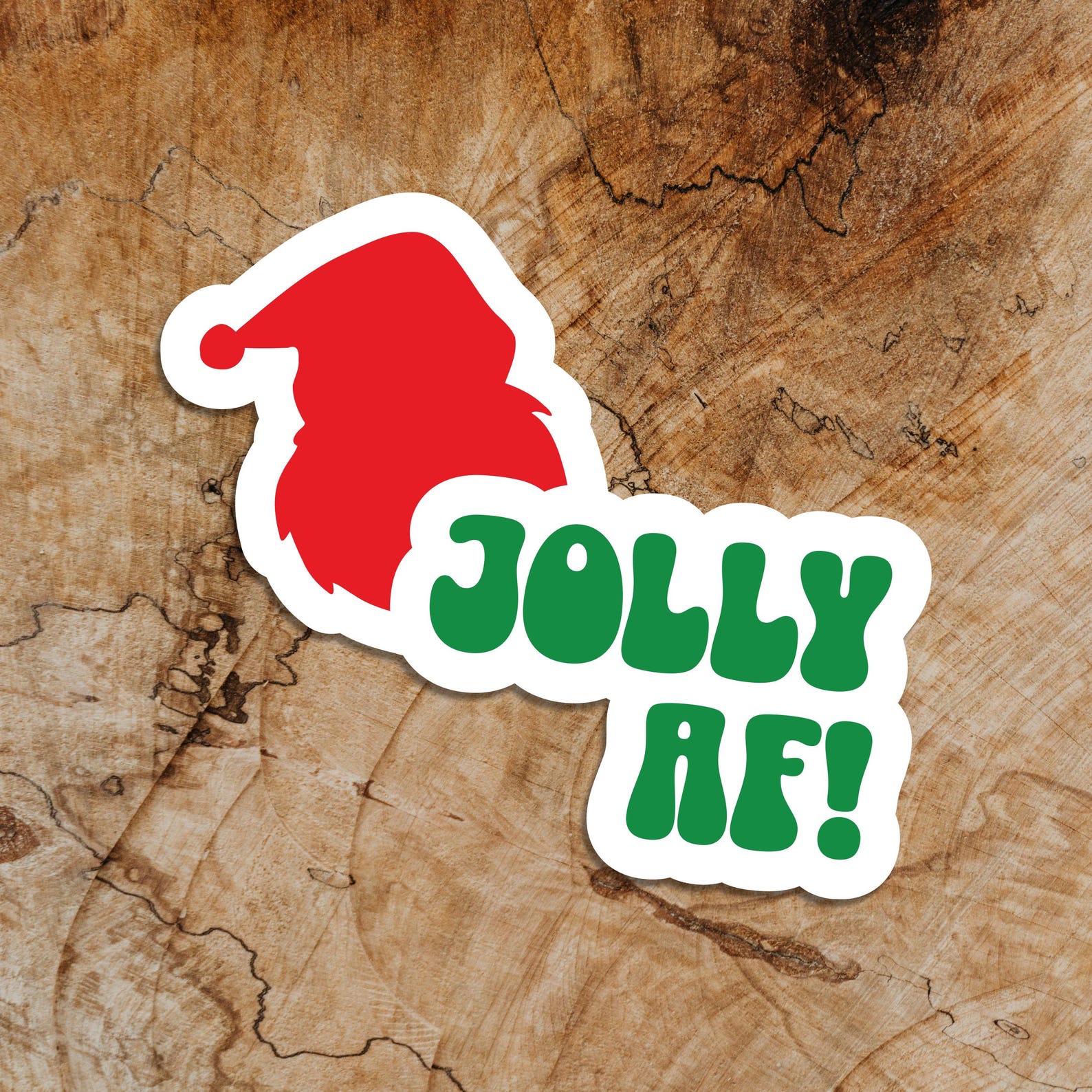 Jolly AF, Vinyl Stickers, Christmas Stickers, Meme Stickers, Car