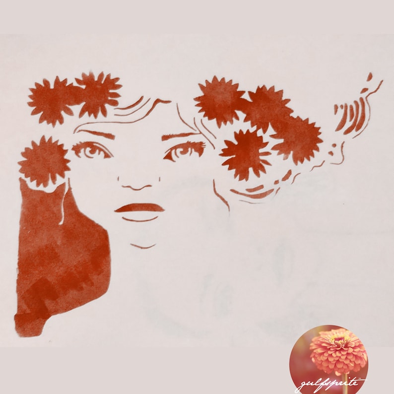 Faces Stencil No. 13 Med Etsy