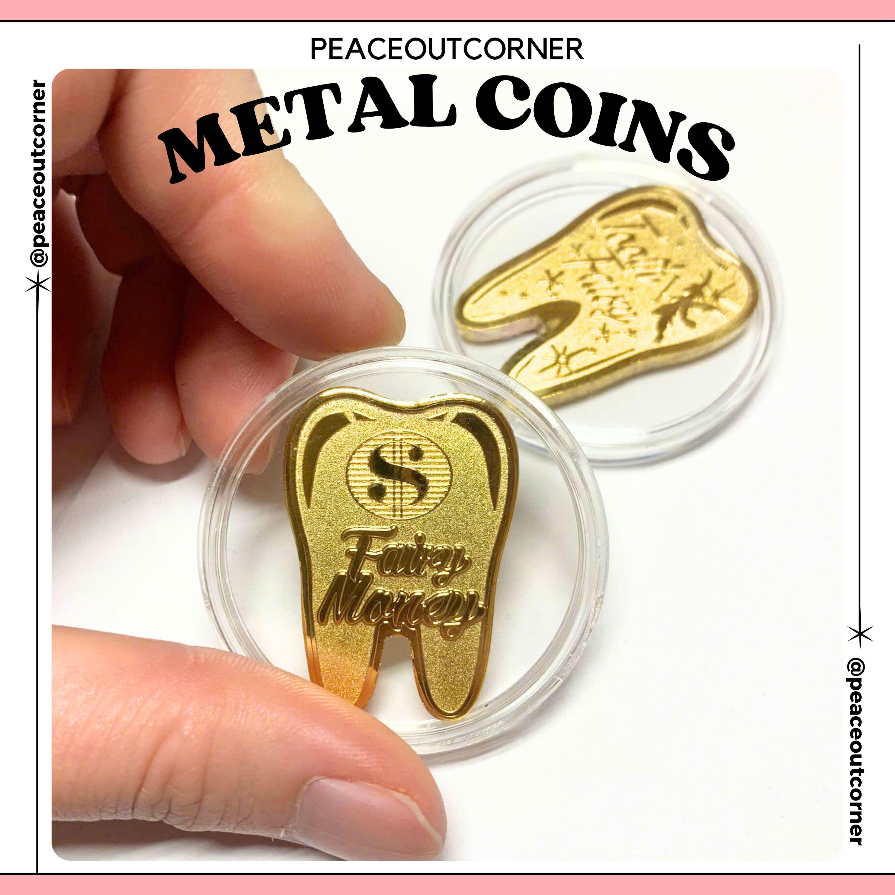 歯の妖精コイン 子供向けの輝く金の妖精のお金 | 魔法の失われた歯の贈り物 記念品 お金のコイン カスタムコイン 歯の妖精のお金のコイン - Etsy  日本