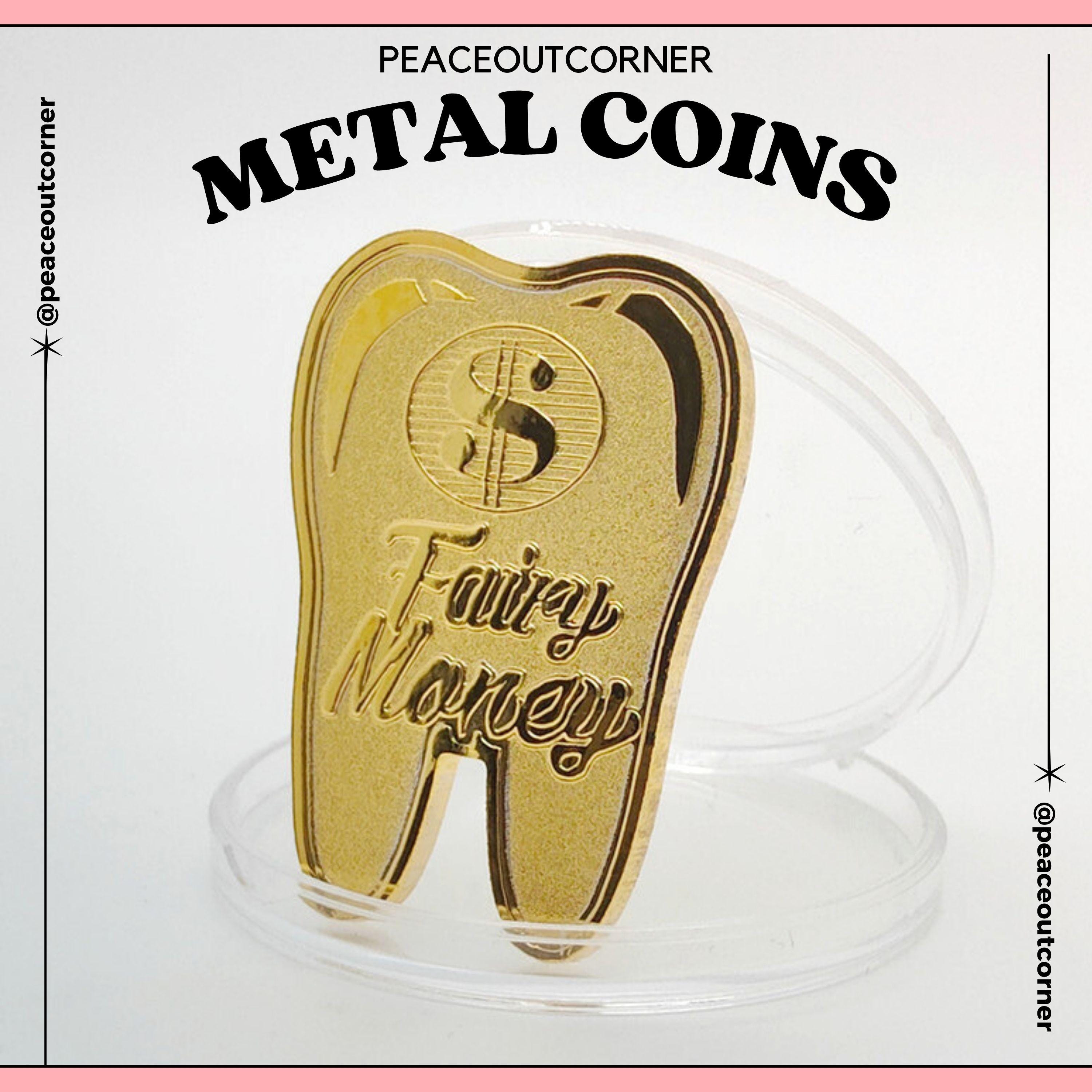 歯の妖精コイン 子供向けの輝く金の妖精のお金 | 魔法の失われた歯の贈り物 記念品 お金のコイン カスタムコイン 歯の妖精のお金のコイン - Etsy  日本