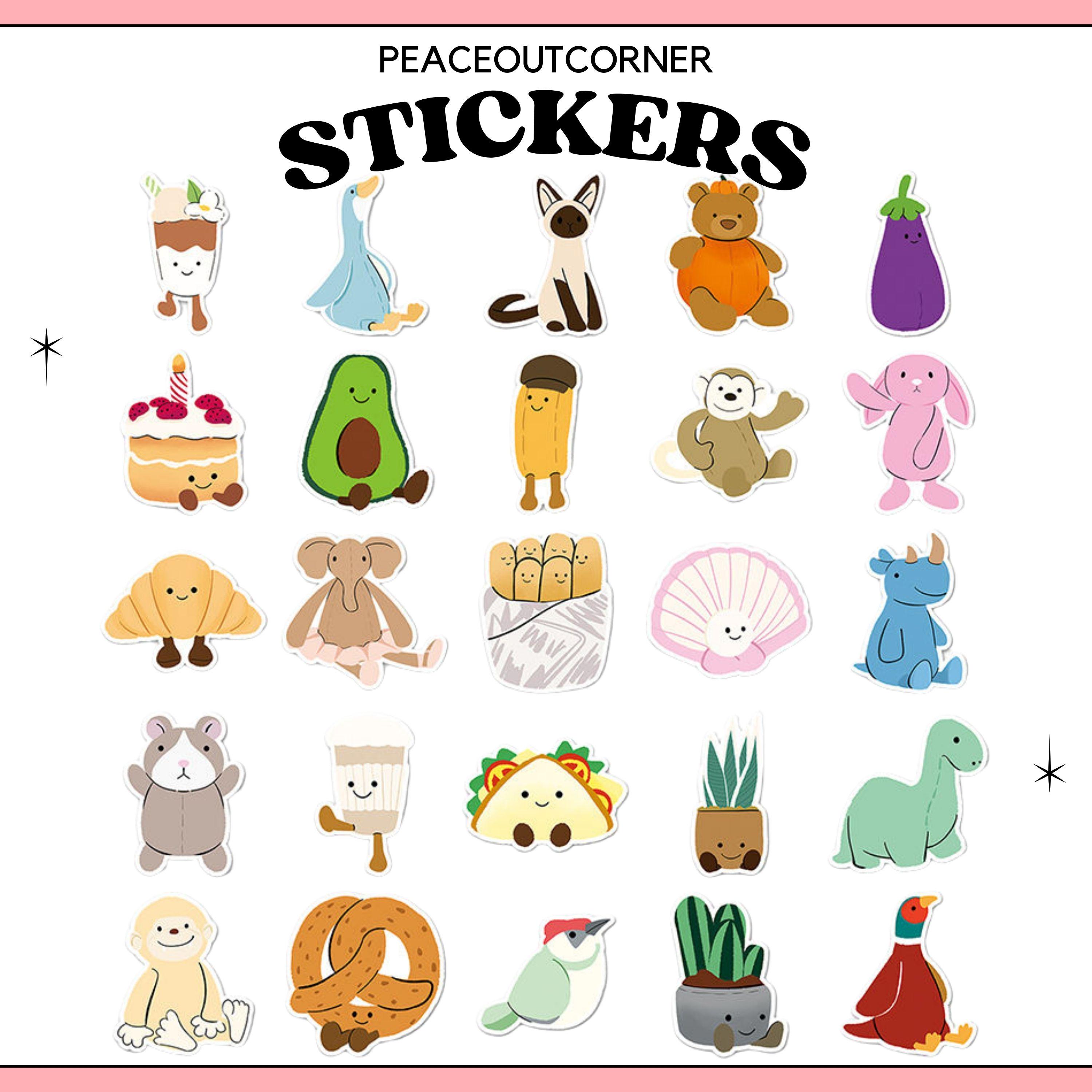 Sticker Plush 50PCS Jellycat-inspired Plush Stickers – Waterproof Vinyl Decals - Etsy