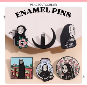 No-Face Ghibli Enamel Pin – Spirited Away Character Pin for Anime Fans & Collectors Lapel Pin - Gift backpack tote pins, clothing pins