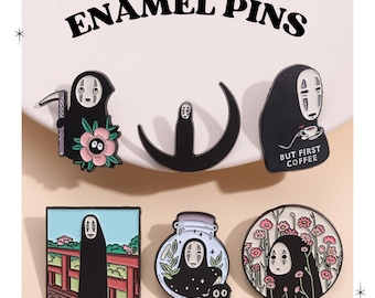 No-Face Ghibli Enamel Pin – Spirited Away Anime Lapel Pin