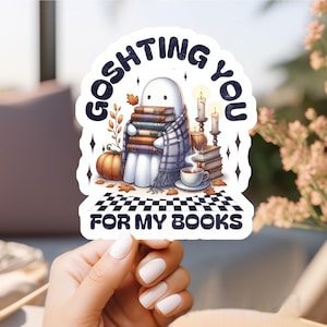 Bookish Halloween Fall Clipart PNG, Trendy Cute Halloween Spooky Ghosts Cozy Bookish Library Sublimation Design for Stickers Shirts Clipart