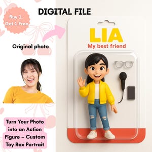Personalized Action Figure Portrait: Custom Toy Box Design (Digital Download)