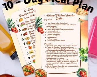10-Day Diabetic Meal Plan, Diabetes-Friendly Recipes (Printable PDF)