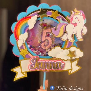 Adorno para tarta de cumpleaños de unicornio / Adorno para tarta 3D / Archivo SVG DIGITAL / No es un archivo imprimible
