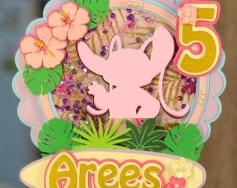 Pink Tropical Birthday Shaker Cake Topper SVG (Digital File)