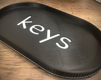 Personalised Key Tray | Custom Name Catchall Entryway Organiser (3D Printed)