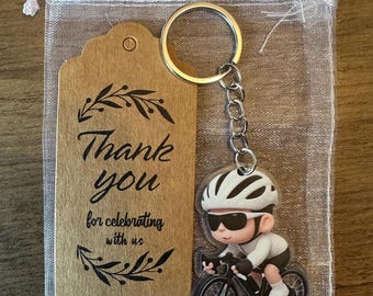 Cyclist Wedding Favour | Cycling Keyring Gift | Road Bike Keychain | Cycling Party Favour | Bike Lover Gift | Cyclist Keepsake