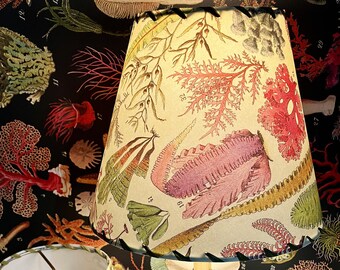 Seaweed and Kelp Lampshade, Pair of Small Clip Top Ocean Flora Lampshades