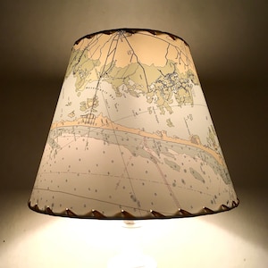 Custom Ocean Chart Lamp Shade, NOAA Nautical Chart Lampshade