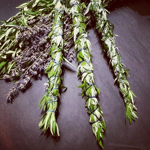 Mugwort and Lavender Wands, Extra Long Smoke Sticks