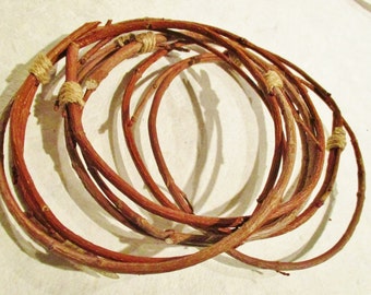 Maple Twig Hoops, Natural Bent Wood Circles, DIY Dream Catcher, Five Sizes of Maple Wood Hoops