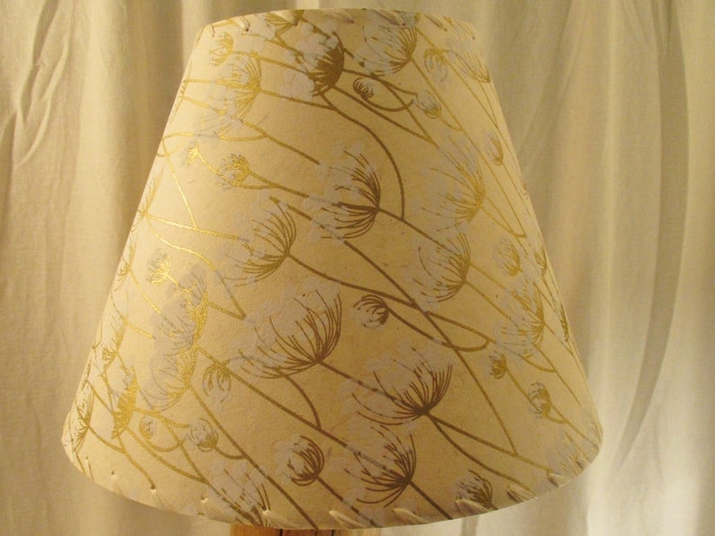 Queen Anne's Lace Lamp Shade, Silkscreened Lokta Paper Lampshade image 5