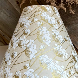 Queen Anne's Lace Lamp Shade, Silkscreened Lokta Paper Lampshade image 7