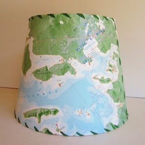 Lake Winnipesaukee Chart Lamp Shade: Custom NH Lake Map