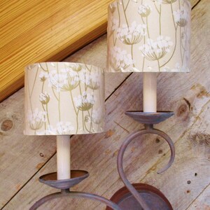 Sconce Half Shield Shades, Queen Anne's Lace Paper Shield Lamp Shades image 8