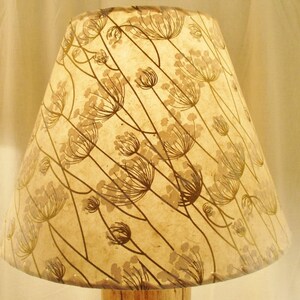 Queen Anne's Lace Lamp Shade, Silkscreened Lokta Paper Lampshade image 2