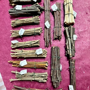 Short Dried Wood Stick Bundles, Natural Wood Crafting Sticks in Birch, Balsam, Willow, Lilac, Elder, Cherry and Ash