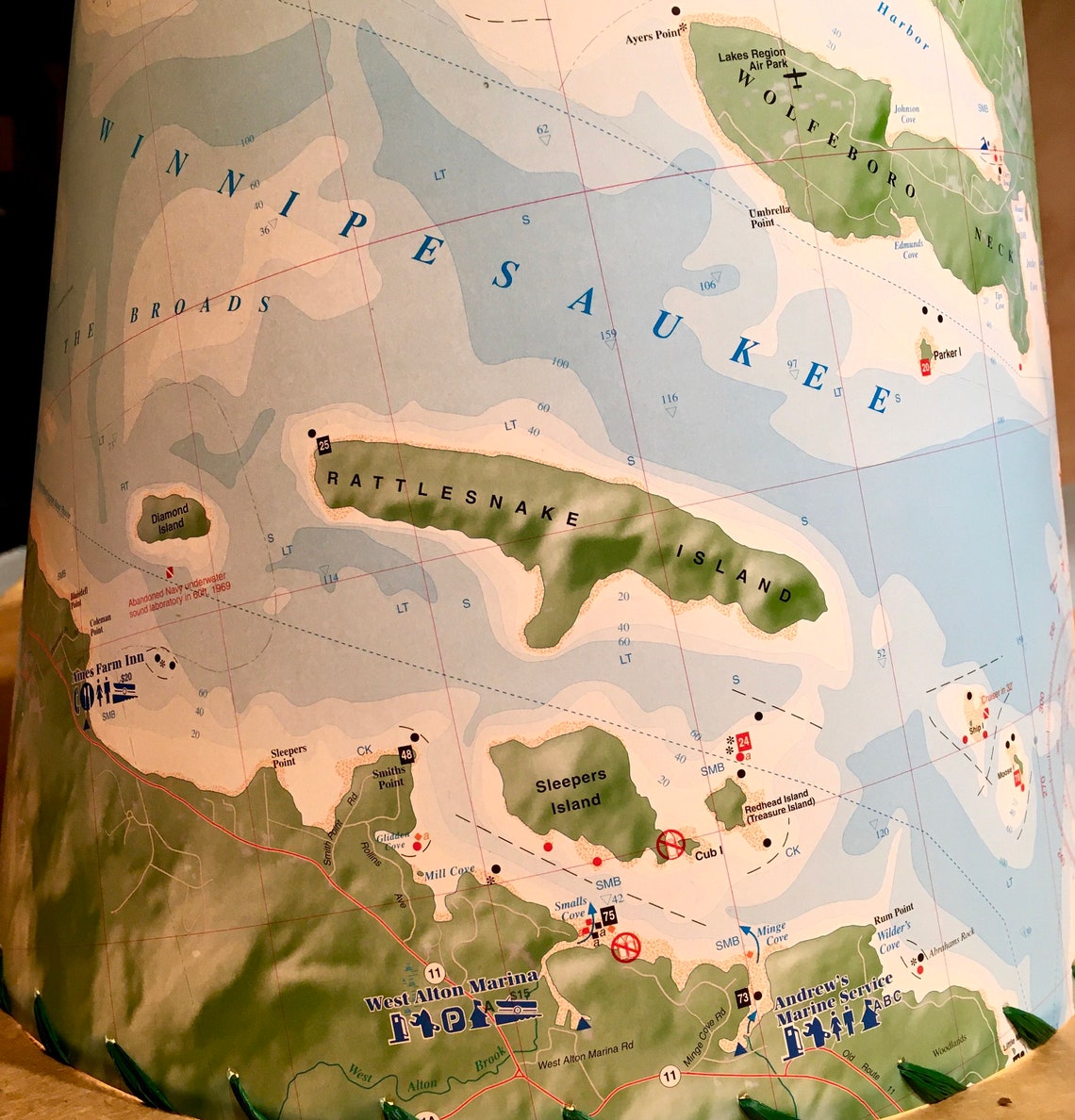 Winnipesaukee Map Lampshade - Etsy