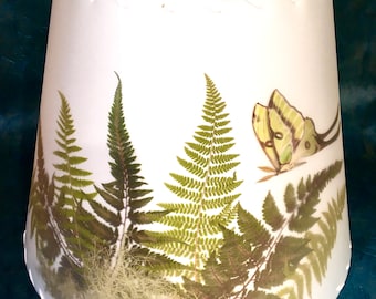 Fern and Luna Moth Botanical Lampshade