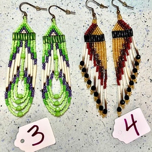 Vintage Porcupine Quill Beaded Earrings image 3