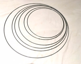 Lamp Shade Bottom Rings, Round Wire Circles 12" to 15"