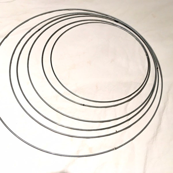 Lamp Shade Bottom Rings, Round Wire Circles 12" to 15"