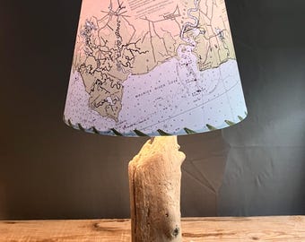 Delaware Bay Lampshade, Nautical Map Shade, East Point NJ