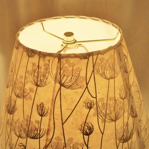 Queen Anne's Lace Lamp Shade, Silkscreened Lokta Paper Lampshade image 6