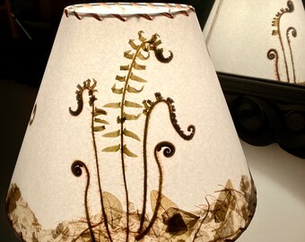 Fiddlehead Fern Lampshade, Botanical Lampshade With Fern Curls