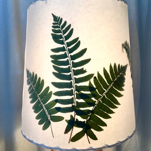 Pressed Christmas Fern Botanical Lampshade